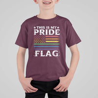 Funny LGBTQ This Is My Pride Flag T Shirt For Kid Rainbow American Flag - Wonder Print Shop