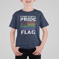 Funny LGBTQ This Is My Pride Flag T Shirt For Kid Rainbow American Flag - Wonder Print Shop
