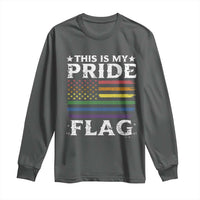 Funny LGBTQ This Is My Pride Flag Long Sleeve Shirt Rainbow American Flag - Wonder Print Shop