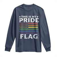 Funny LGBTQ This Is My Pride Flag Long Sleeve Shirt Rainbow American Flag - Wonder Print Shop