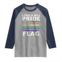 Funny LGBTQ This Is My Pride Flag Raglan Shirt Rainbow American Flag - Wonder Print Shop
