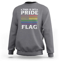 Funny LGBTQ This Is My Pride Flag Sweatshirt Rainbow American Flag - Wonder Print Shop