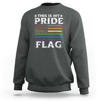 Funny LGBTQ This Is My Pride Flag Sweatshirt Rainbow American Flag - Wonder Print Shop