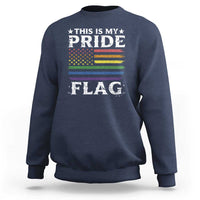 Funny LGBTQ This Is My Pride Flag Sweatshirt Rainbow American Flag - Wonder Print Shop