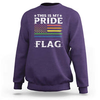Funny LGBTQ This Is My Pride Flag Sweatshirt Rainbow American Flag - Wonder Print Shop