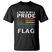 Funny LGBTQ This Is My Pride Flag T Shirt Rainbow American Flag - Wonder Print Shop