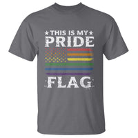 Funny LGBTQ This Is My Pride Flag T Shirt Rainbow American Flag - Wonder Print Shop
