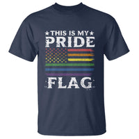 Funny LGBTQ This Is My Pride Flag T Shirt Rainbow American Flag - Wonder Print Shop