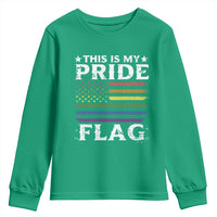 Funny LGBTQ This Is My Pride Flag Youth Sweatshirt Rainbow American Flag - Wonder Print Shop
