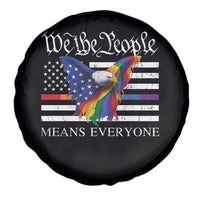 We The People Means Everyone US Constitution LGBT Pride Spare Tire Cover Rainbow Bald Eagle