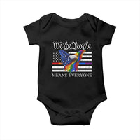 We The People Means Everyone US Constitution LGBT Pride Baby Onesie Rainbow Bald Eagle