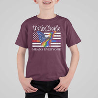 We The People Means Everyone US Constitution LGBT Pride T Shirt For Kid Rainbow Bald Eagle