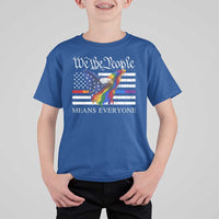 We The People Means Everyone US Constitution LGBT Pride T Shirt For Kid Rainbow Bald Eagle