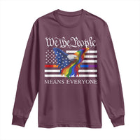 We The People Means Everyone US Constitution LGBT Pride Long Sleeve Shirt Rainbow Bald Eagle