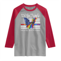 We The People Means Everyone US Constitution LGBT Pride Raglan Shirt Rainbow Bald Eagle