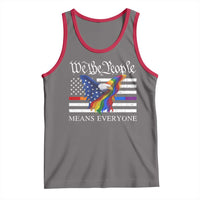 We The People Means Everyone US Constitution LGBT Pride Tank Top Rainbow Bald Eagle