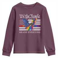 We The People Means Everyone US Constitution LGBT Pride Youth Sweatshirt Rainbow Bald Eagle
