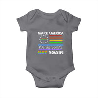 Funny Make America Gay Again 8647 Baby Onesie Rainbow Betsy Ross Flag - Wonder Print Shop