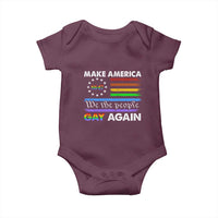 Funny Make America Gay Again 8647 Baby Onesie Rainbow Betsy Ross Flag - Wonder Print Shop