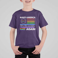 Funny Make America Gay Again 8647 T Shirt For Kid Rainbow Betsy Ross Flag - Wonder Print Shop