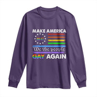 Funny Make America Gay Again 8647 Long Sleeve Shirt Rainbow Betsy Ross Flag - Wonder Print Shop