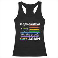 Funny Make America Gay Again 8647 Racerback Tank Top Rainbow Betsy Ross Flag - Wonder Print Shop