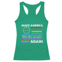 Funny Make America Gay Again 8647 Racerback Tank Top Rainbow Betsy Ross Flag - Wonder Print Shop