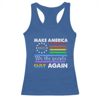 Funny Make America Gay Again 8647 Racerback Tank Top Rainbow Betsy Ross Flag - Wonder Print Shop