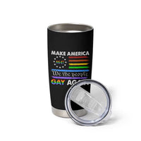 Funny Make America Gay Again 8647 Tumbler Cup Rainbow Betsy Ross Flag - Wonder Print Shop