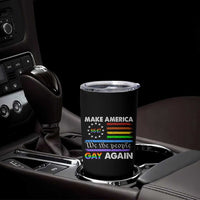 Funny Make America Gay Again 8647 Tumbler Cup Rainbow Betsy Ross Flag - Wonder Print Shop
