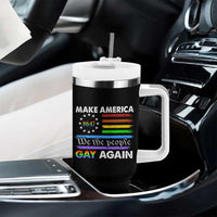 Funny Make America Gay Again 8647 Tumbler With Handle Rainbow Betsy Ross Flag - Wonder Print Shop