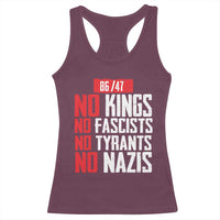 No Kings No Fascists No Tyrants No Nazis 8647 Racerback Tank Top - Wonder Print Shop