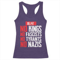 No Kings No Fascists No Tyrants No Nazis 8647 Racerback Tank Top - Wonder Print Shop
