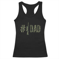 Funny No 1 Hunting Dad Racerback Tank Top Number One Hunter Fathers Day - Wonder Print Shop