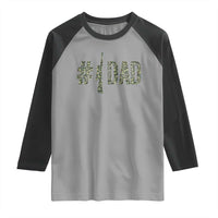 Funny No 1 Hunting Dad Raglan Shirt Number One Hunter Fathers Day - Wonder Print Shop