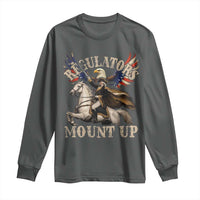 Funny Regulators Mount Up 4th Of July George Washington Long Sleeve Shirt American Flag Eagle - Wonder Print Shop