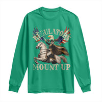 Funny Regulators Mount Up 4th Of July George Washington Long Sleeve Shirt American Flag Eagle - Wonder Print Shop