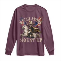 Funny Regulators Mount Up 4th Of July George Washington Long Sleeve Shirt American Flag Eagle - Wonder Print Shop