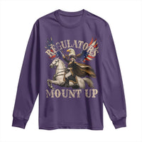 Funny Regulators Mount Up 4th Of July George Washington Long Sleeve Shirt American Flag Eagle - Wonder Print Shop