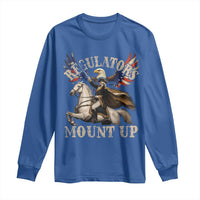 Funny Regulators Mount Up 4th Of July George Washington Long Sleeve Shirt American Flag Eagle - Wonder Print Shop
