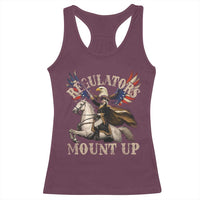 Funny Regulators Mount Up 4th Of July George Washington Racerback Tank Top American Flag Eagle - Wonder Print Shop