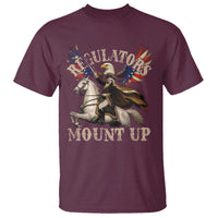 Funny Regulators Mount Up 4th Of July George Washington T Shirt American Flag Eagle - Wonder Print Shop