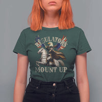 Funny Regulators Mount Up 4th Of July George Washington T Shirt For Women American Flag Eagle - Wonder Print Shop