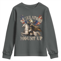 Funny Regulators Mount Up 4th Of July George Washington Youth Sweatshirt American Flag Eagle - Wonder Print Shop