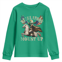 Funny Regulators Mount Up 4th Of July George Washington Youth Sweatshirt American Flag Eagle - Wonder Print Shop