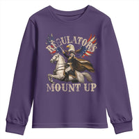 Funny Regulators Mount Up 4th Of July George Washington Youth Sweatshirt American Flag Eagle - Wonder Print Shop