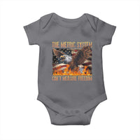 Funny The Metric System Can't Measure Freedom Baby Onesie 4th of July Fire Eagle USA Flag Meme - Wonder Print Shop