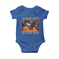 Funny The Metric System Can't Measure Freedom Baby Onesie 4th of July Fire Eagle USA Flag Meme - Wonder Print Shop