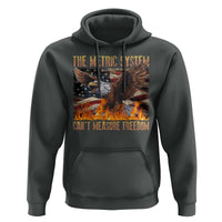 Funny The Metric System Can't Measure Freedom Hoodie 4th of July Fire Eagle USA Flag Meme - Wonder Print Shop