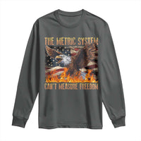 Funny The Metric System Can't Measure Freedom Long Sleeve Shirt 4th of July Fire Eagle USA Flag Meme - Wonder Print Shop